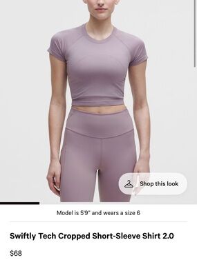 lululemon athletica Swiftly Tech Cropped Short-Sleeve Shirt